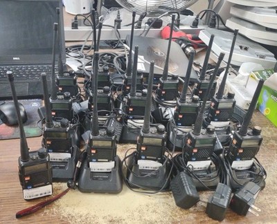 Lot X16 Baofeng UV-5R FM Dual Band Two Way Radio - Black + X15 Base
