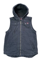 Wrangler Workwear WW55275 Mens Medium Black Canvas Insulated Hooded Vest B5 