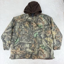 H.S. Strut Hoodie Quilted Jacket Camo Fleece Lined Outdoors Hunting Button Warm