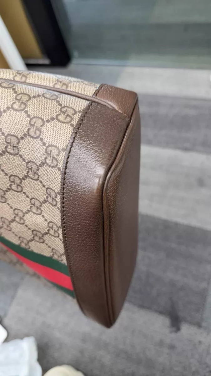 Gucci Ophidia Small GG Supreme Canvas Tote Bag Webby Stripe GHW | eBay