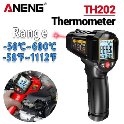 ANENG TH202 Infrared Thermometer -50~600℃ Laser Temp Gun Non-Contact Tester