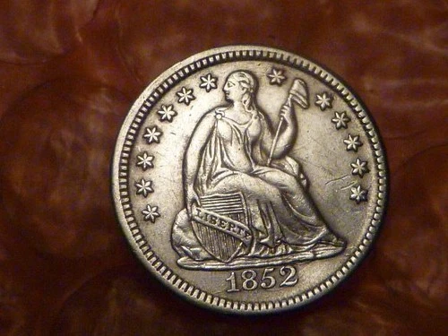 1852 Seated Liberty Silver Half Dime AU. About Uncirculated #5A