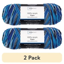 Medium Weight Acrylic Yarn for Knitting and Crochet Soft Blue Blend 5oz 285