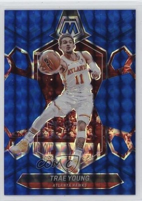 2023-24 Panini Mosaic Blue Mosaic Prizm 161/199 Trae Young #107 rf2