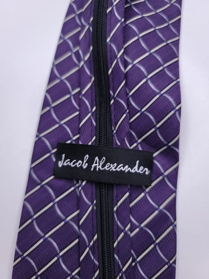 Corbata formal Jacob Alexander para hombre 21"Lx3,5"W corbata de cuello púrpura Foto 3 de 4
