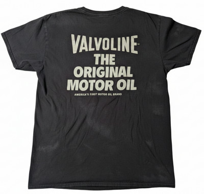 MEN'S TSHIRT: Valvoline The Original Motor Oil Trusted Logo Faded Black Car L/XL