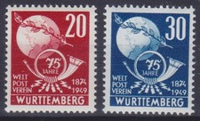 Frz.Zone-W&uuml;rttemberg 51/52  75 Jahre UPU ** postfrisch (MNH)