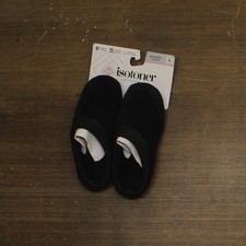 Isotoner Indoor/Outdoor Slip-on Terry Satin Clog Slippers Black XL 9.5-10 