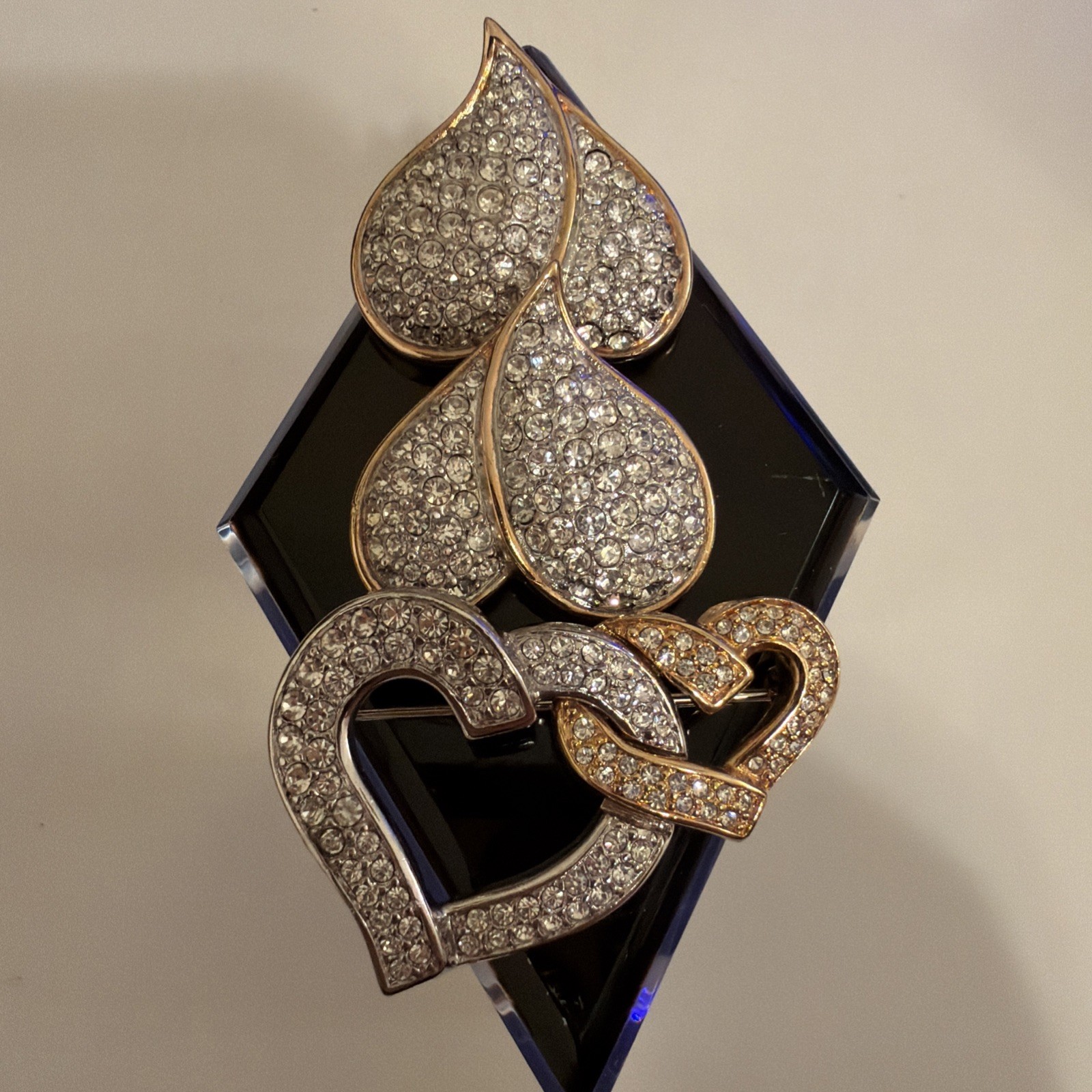 Swarovski Hallmarked Interlocking Pave Brooch & H… - image 10