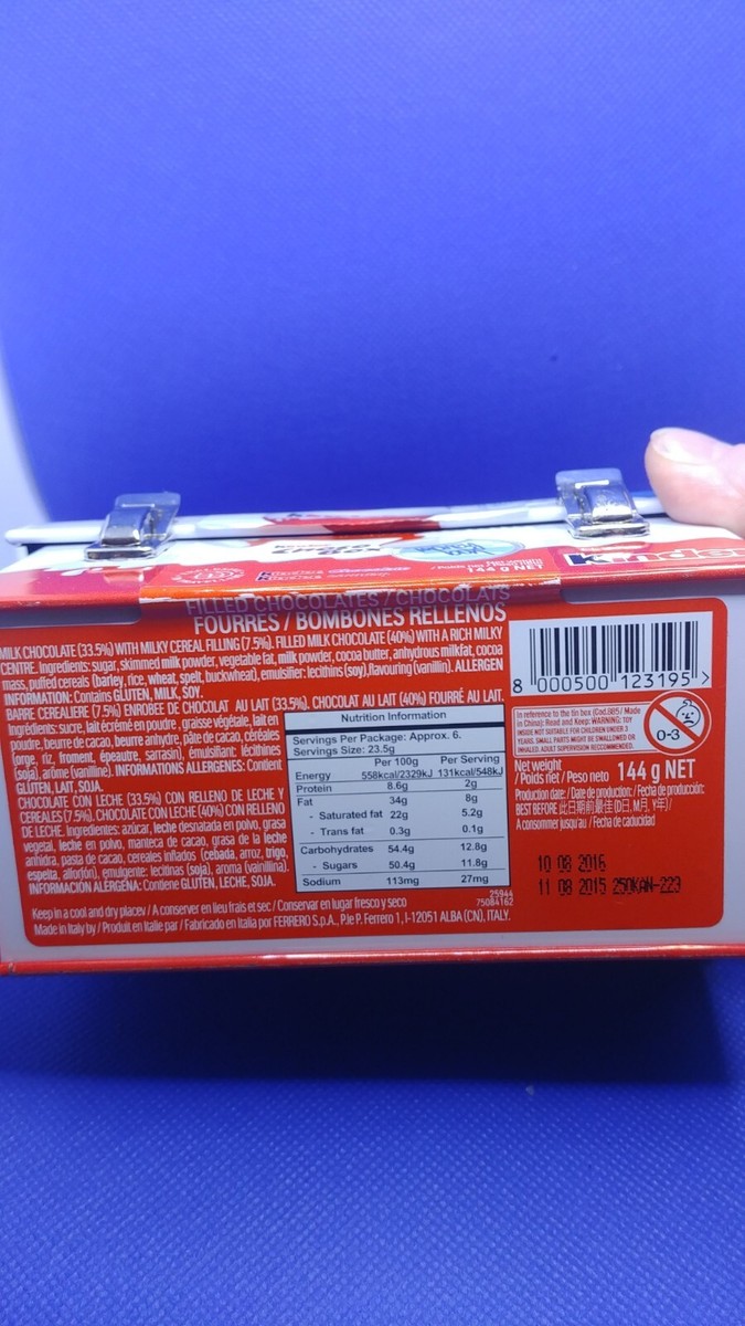 Kinder Chocolate Coin Choco Box Lunch Tin Collection