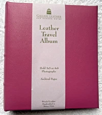 Gallery Leather Travel Photo Album, Bonded Leather, 6.5" x 5.5", Ring-Bound