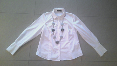 Hallhuber Business Bluse Gr.42 44 Weiß Langarm Neuwertig