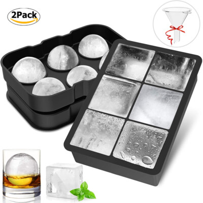 2er Pack Eiswürfel aus Silikon XXL / Eiswürfelform / Eiswürfelbereiter Ice Cube