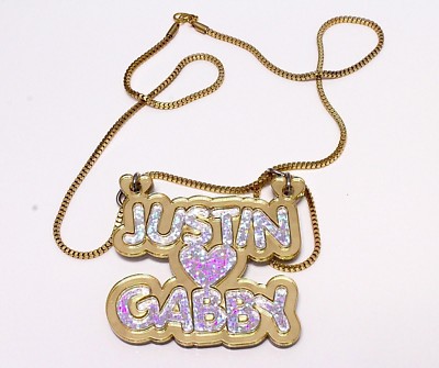 Custom Made Couples Necklace - Personalized Name Necklace - Mirrored Name Chain 