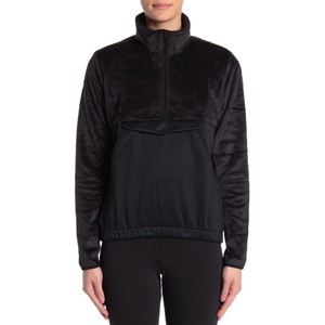 adidas originals faux fur high neck top in green