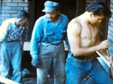 1950s Hunk Men Working Backyard Building Porch House 8mm Movie Film