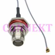 RP-TNC female plug center nut bulkhead to IPX U.FL 1.13 cable pigtail 20cm