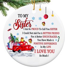 Sister Christmas Ornaments 2024,Sister Ornament for Christmas Sister a