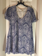 Show Me Your Mumu Women Blue Paisley Casual Dress S