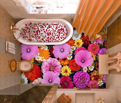 3D Pink Flower SKE2076 Floor WallPaper Print Decal Epoxy Floor
