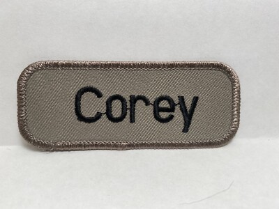 COREY  USED EMBROIDERED VINTAGE SEW ON NAME PATCH TAGS ASSORTED COLORS
