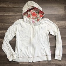 Crocs Hooded Sweatshirt Youth Girls XL Full Zip Lightweight Hoodie White Floral