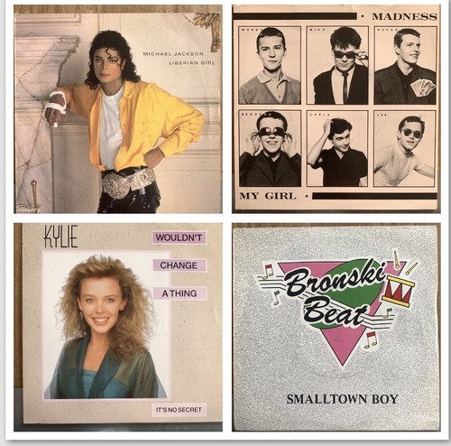 CHRISTMAS / GIFT BOXES OF 7” VINYL RECORDS 20 PER PACK 1980s PICTURE SLEEVES 80s - Picture 2 of 8