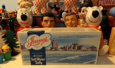 Vintage JAMES' Original De Luxe Salt Water Taffy Box 1957 JAMES CANDY Co.