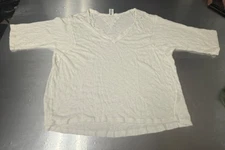 We The Free Shirt Womens Large White Boxy boho basic Crew Oversized Minimalist