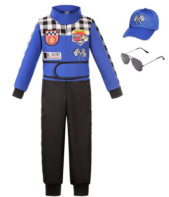 Bordazor Kids Race Car Driver Costume Racing Suit for Boys Girls Dress Up Hal...