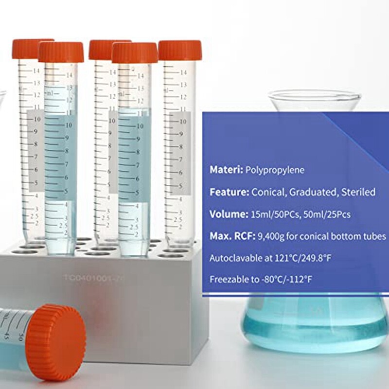 210 Tubes à Centrifuger 1,5ml - Micro Tubes Coniques Avec Bouchon Snap-Cap Pour Labo Et Expériences