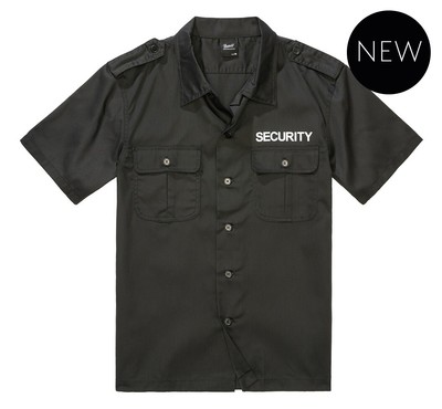 BRANDIT Mens Shirt Short Sleeve Security US Black