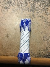 SKATE LACES FOR ROLLER SKATES/BLADES - ICE SKATES BLUE/WHITE 81 INCHES LONG