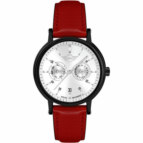 Orologio Uomo In Pelle MINI COOPER BMW Swiss Made MI.2317M/55 Rosso Argento  | eBay