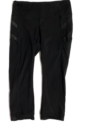 Lululemon Run Inspire Crop Black Mesh 