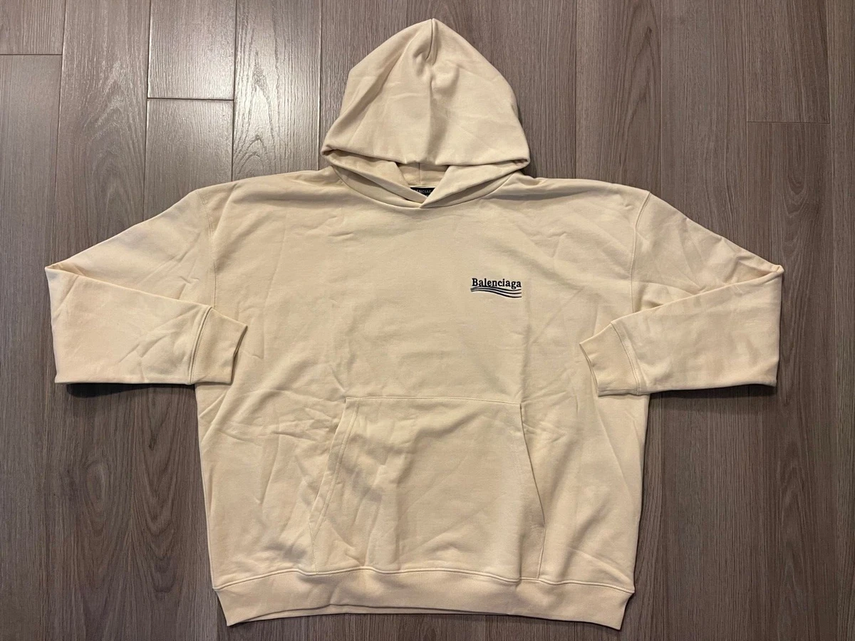 Balenciaga Political Campaign Hoodie Large Fit light beige XS