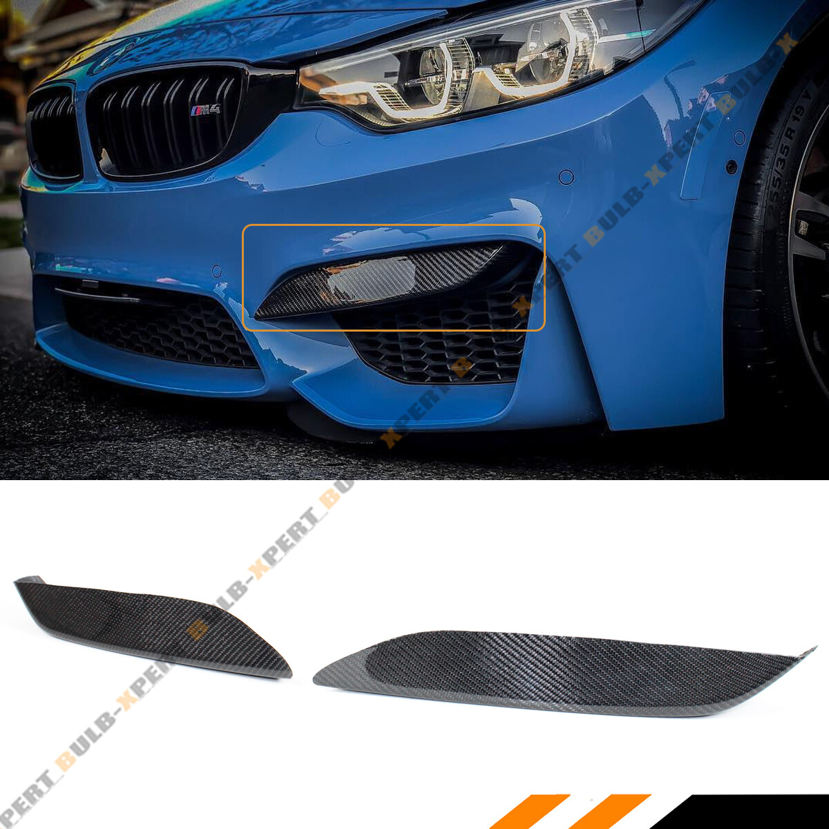 FOR 15-19 BMW F80 M3 F82 F83 M4 CARBON FIBER FRONT BUMPER AIR VENT