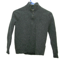 RALPH LAUREN Boy's Size Medium Gray 1/4 Zip 100 Wool Sweater Long Sleeve