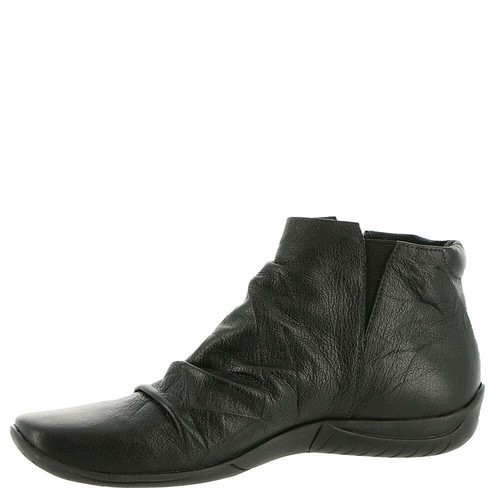 Walking Cradles Womens Abigail Leather Square Toe Ankle Black