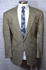 BROOKS BROTHERS Mens Bronze HERRINGBONE Wool Sport Coat Blazer Jacket 45R