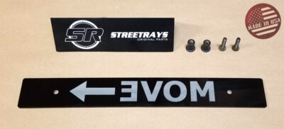 Aluminum STEALTH Front License Plate Delete w/ MOVE OVER Logo Laser Aluminum STEALTH Front License Plate Delete w/ MOVE OVER Logo Laser