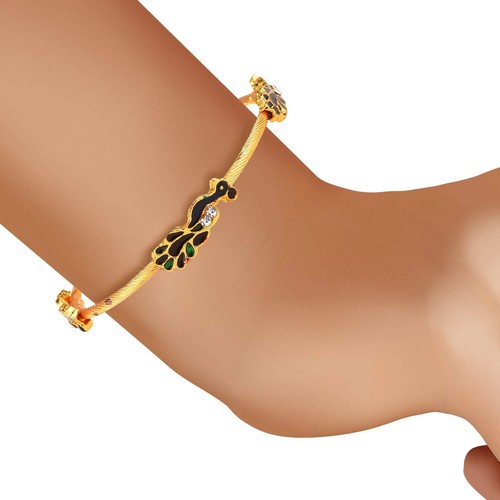 Gold Plated Mangalsutra Necklace & Bangle Set Combo for Women & Girls - Picture 15 of 15