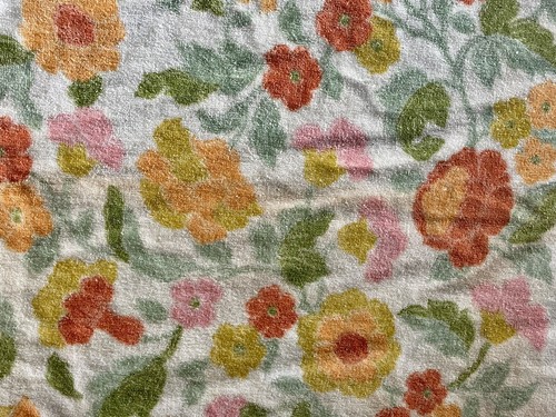 2 Vintage 70s 80s Utica Fine Arts Yellow Floral Bath & Hand Towels Towel Cotton - Picture 4 of 12