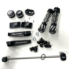 CLEARANCE BILLET BLACK CONTRAST ACCESSORIES 08-20 SUZUKI HAYABUSA GRIPS CAPS ETC