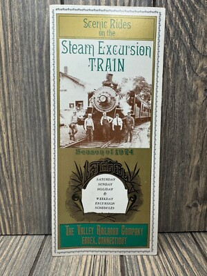 Vintage 1974 Valley Railroad Steam Excursion Train Brochure Essex Connecticut