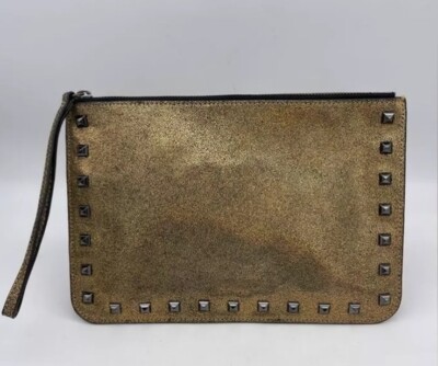 Rebecca Minkoff Studded Golden Glitter Flat Wristlet - Classy And Lovely!!!