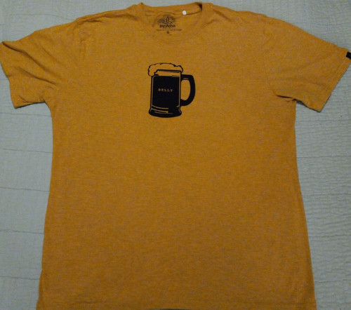 Men's XL Prana Yellow Beer Belly Graphic T Shirt