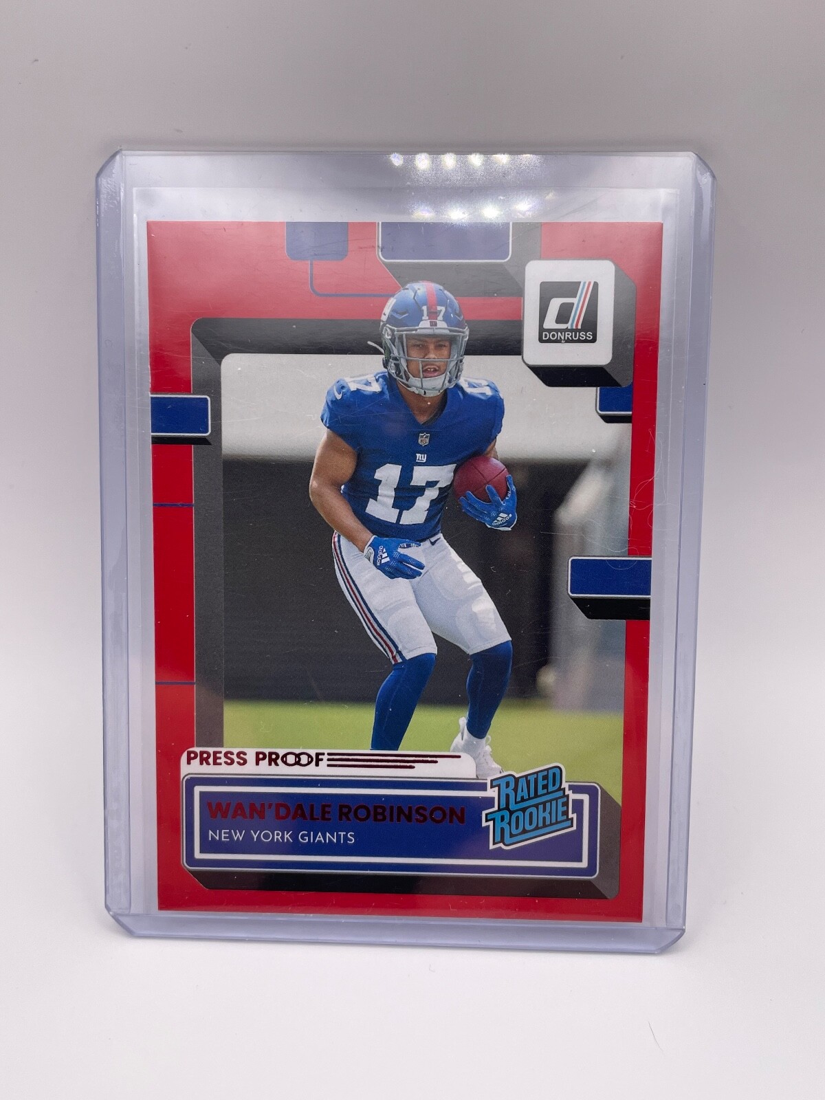 2022 Donruss Wan’Dale Robinson Red Press Proof Rated Rookie #320 NY Giants RC