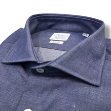 Camicia UOMO 100% cotone denim vestibilità slim fit "MIRCAM" 38 - 39 - 40 - 41
