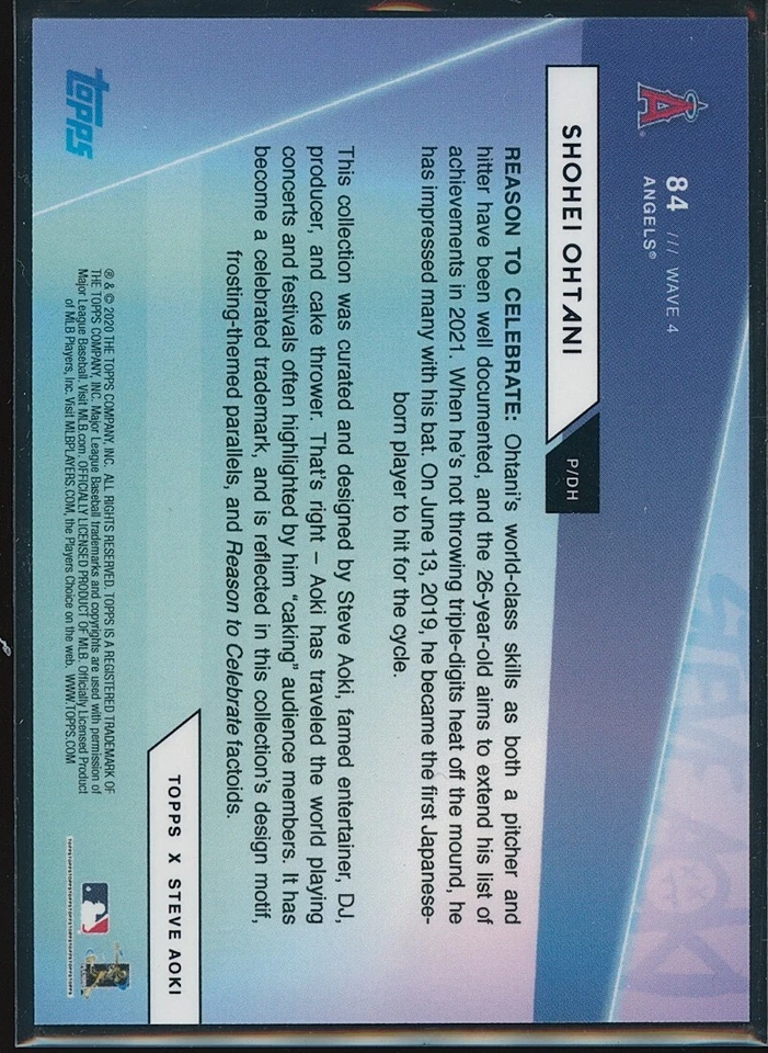 Shohei Ohtani 2020 Topps X Steve Aoki Wave 4 /8158 #84 - Image 2 of 2